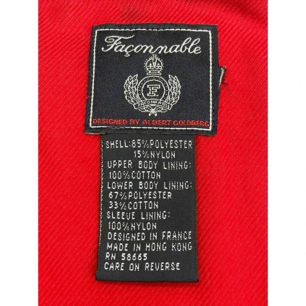 Faconnable Quilted Jacket Men L Blue Corduroy Collar Coat See Measurements